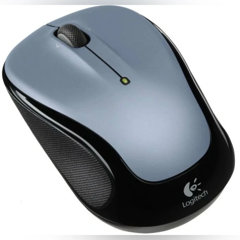 Logitech Gray and Black Wireless Mouse M325 With Dongle Symmetrical Design